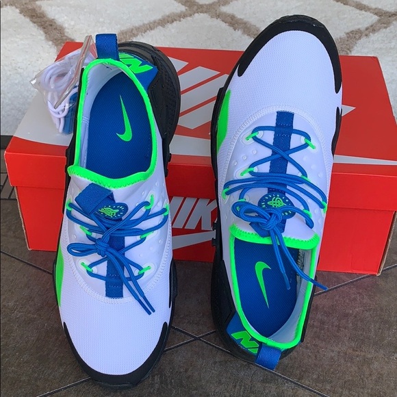 NIKE AIR HUARACHE DRIFT white/black-blue-nebula Me - Picture 2 of 16